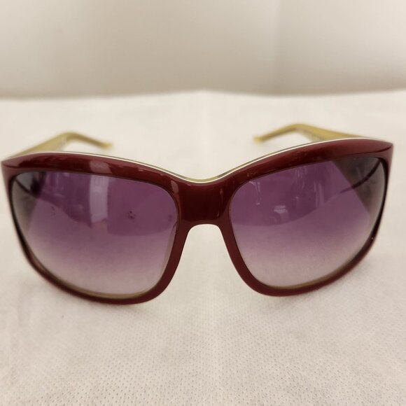 JUST CAVALLI WOMAN SUNGLASSES RECTANGULAR  BURGUNDY RED FRAME JC140S SIZE 64 15 - Picture 9 of 10